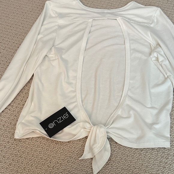 Onzie white Open Back Tie top - Picture 1 of 5